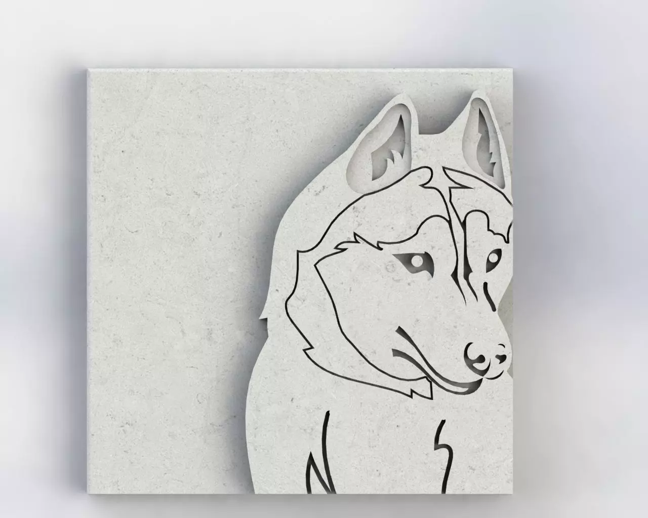 3d printable Husky dog 4 part stl file 3D print model