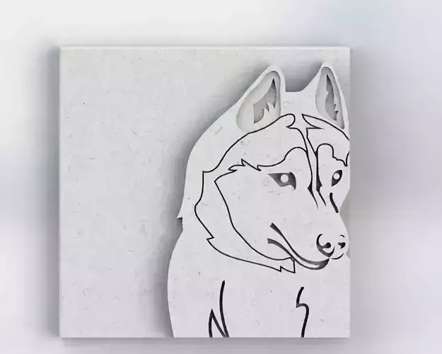 3d printable Husky dog 4 part stl file 3D print model