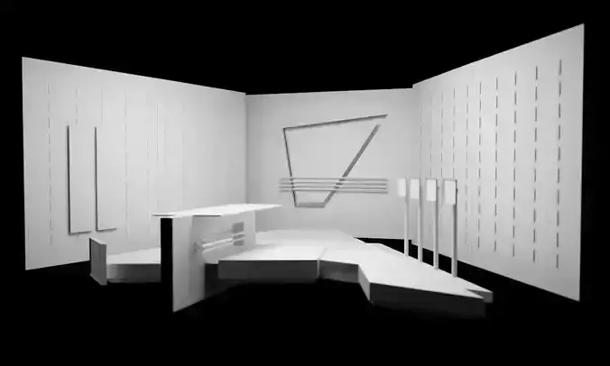 TV SET Design Free low-poly 3D model