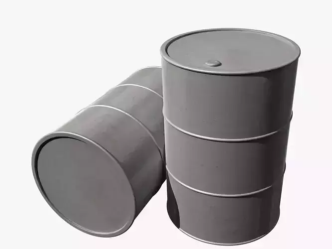 Barrel with silver paint Low-poly 3D model