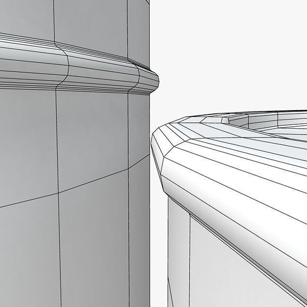 Barrel with silver paint Low-poly 3D model_9