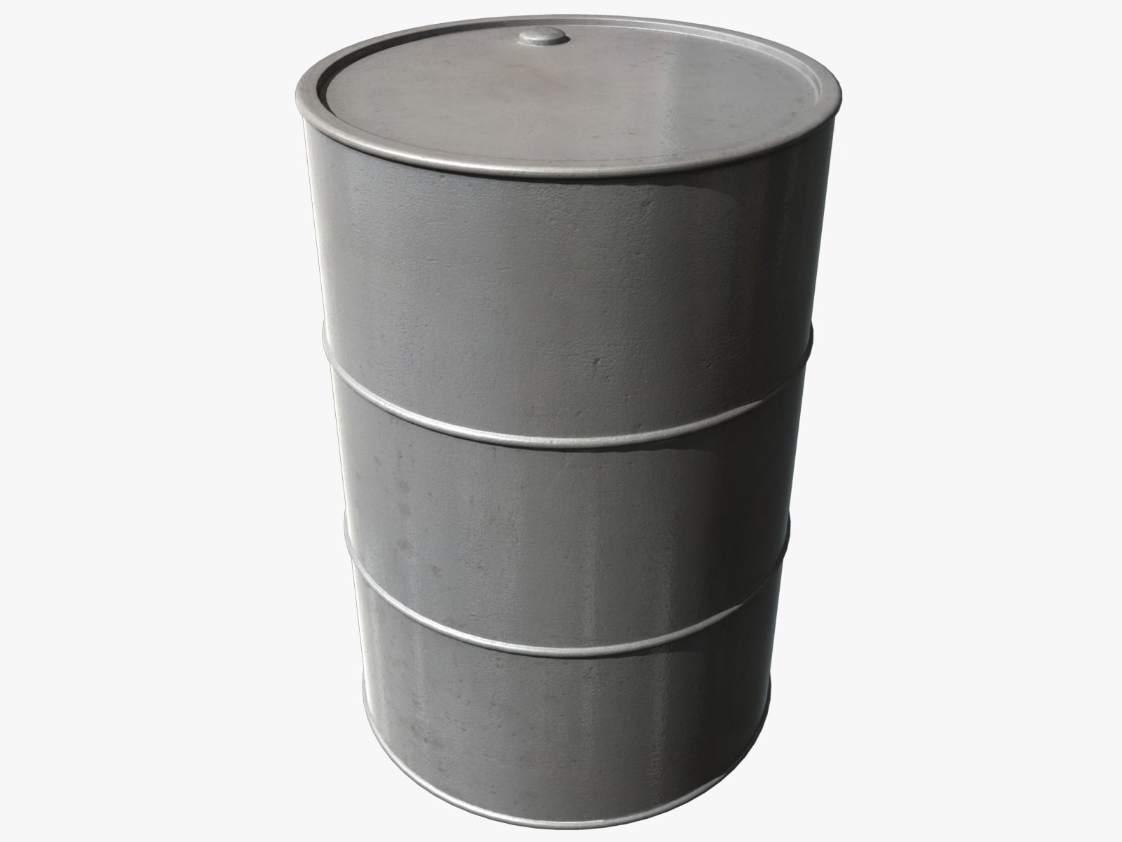 Barrel with silver paint Low-poly 3D model_4
