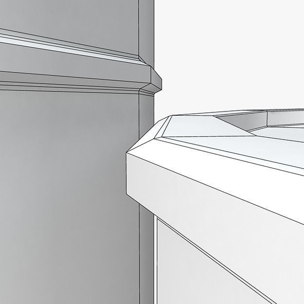 Barrel with silver paint Low-poly 3D model_8