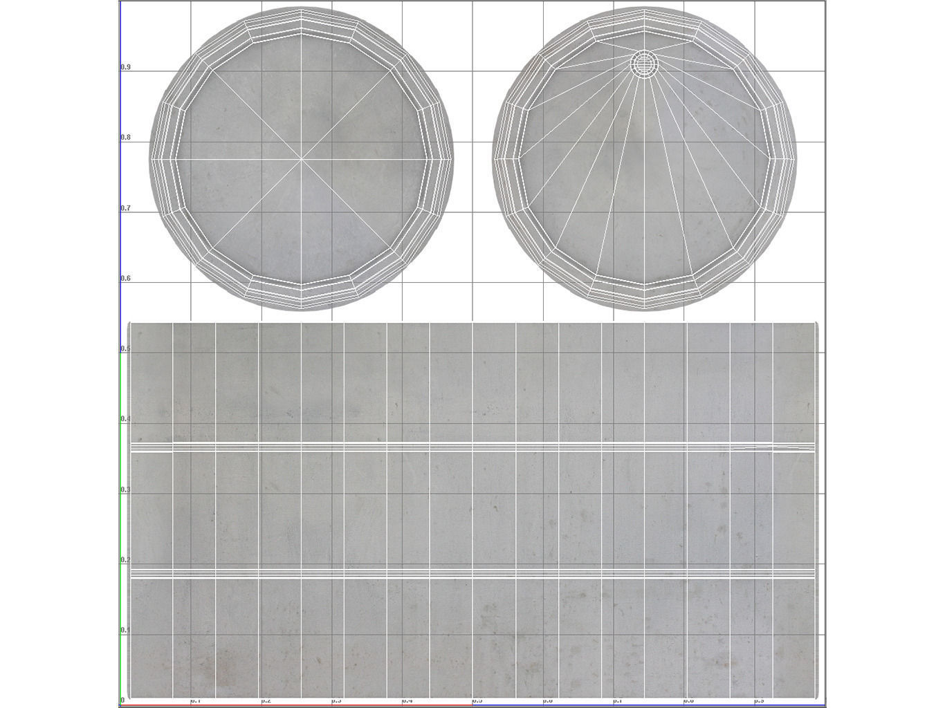 Barrel with silver paint Low-poly 3D model_7