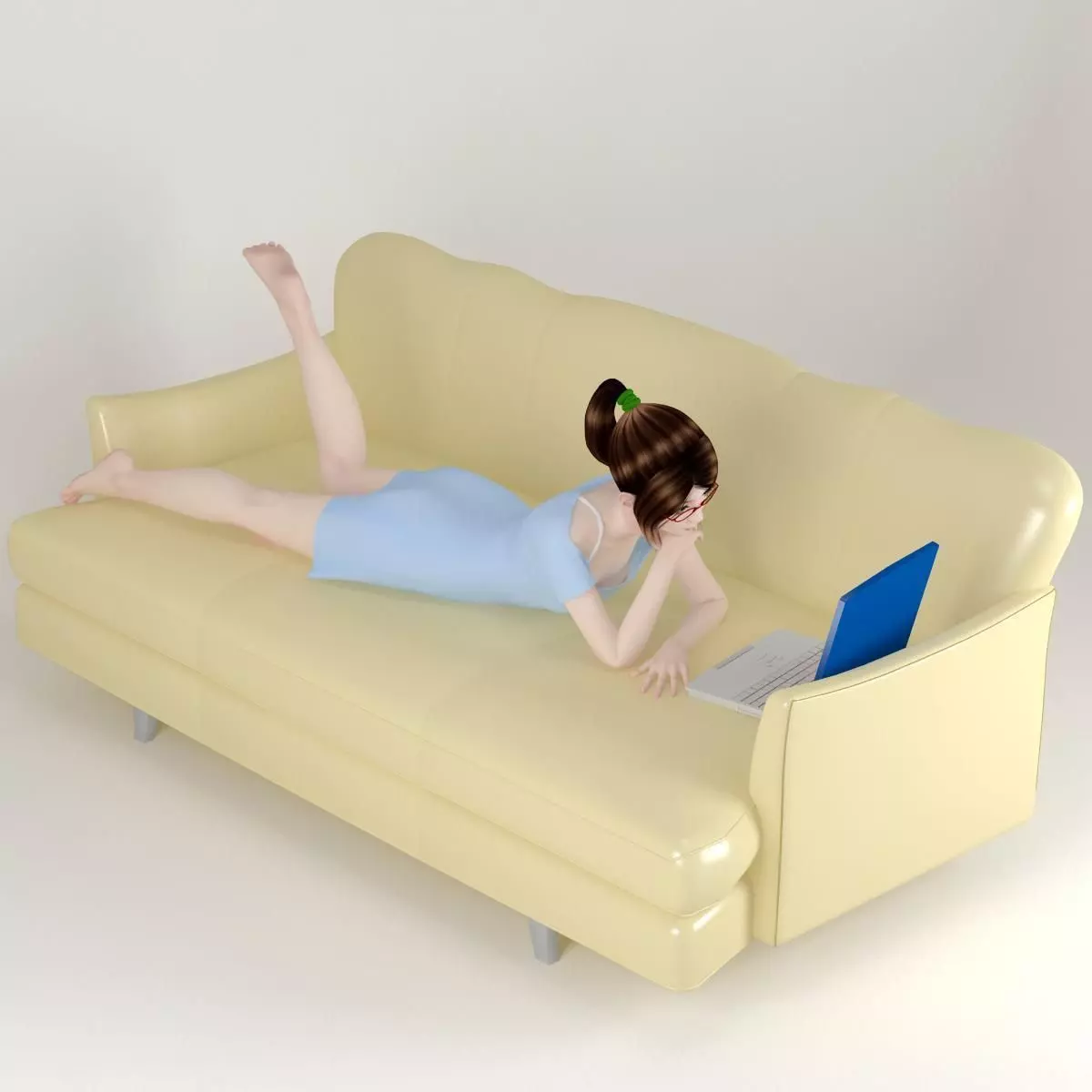 Natsumi dress pose 03 3D model_0