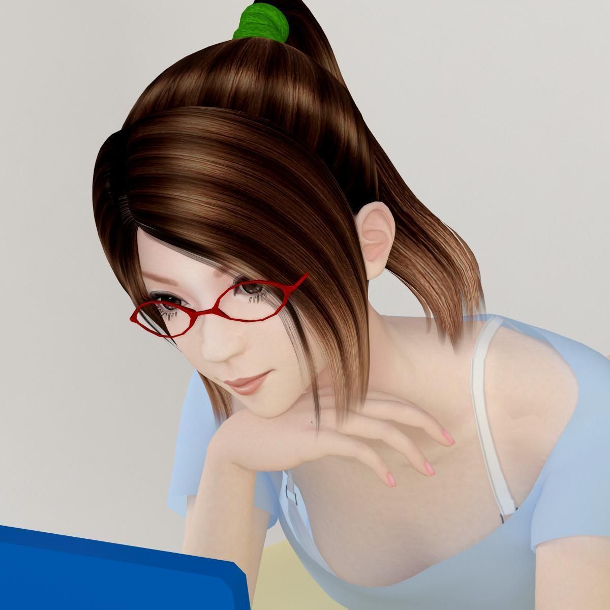 Natsumi dress pose 03 3D model_1