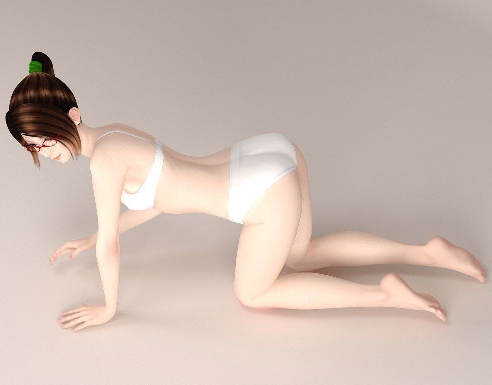 Natsumi dress pose 04 3D model_9