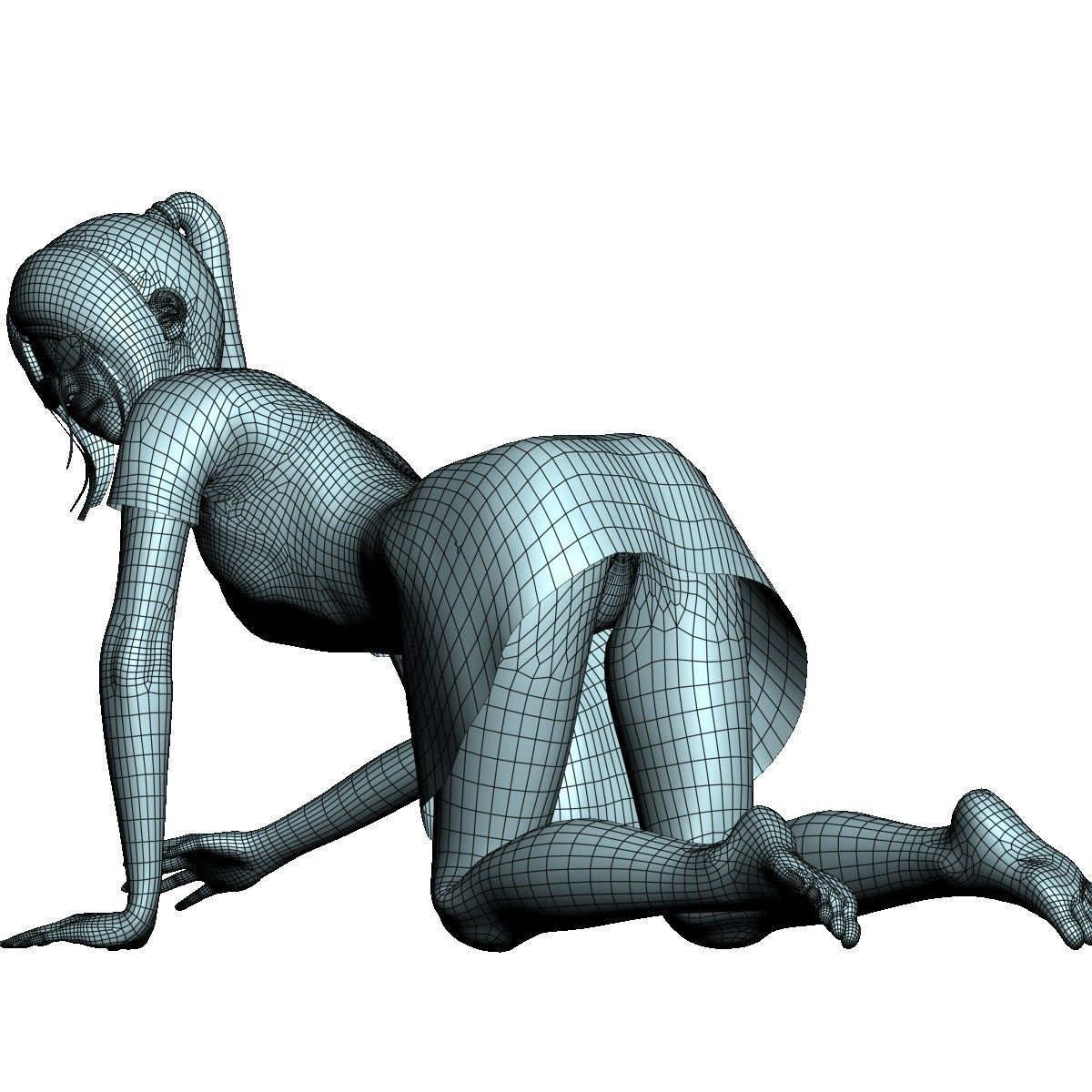 Natsumi dress pose 04 3D model_12