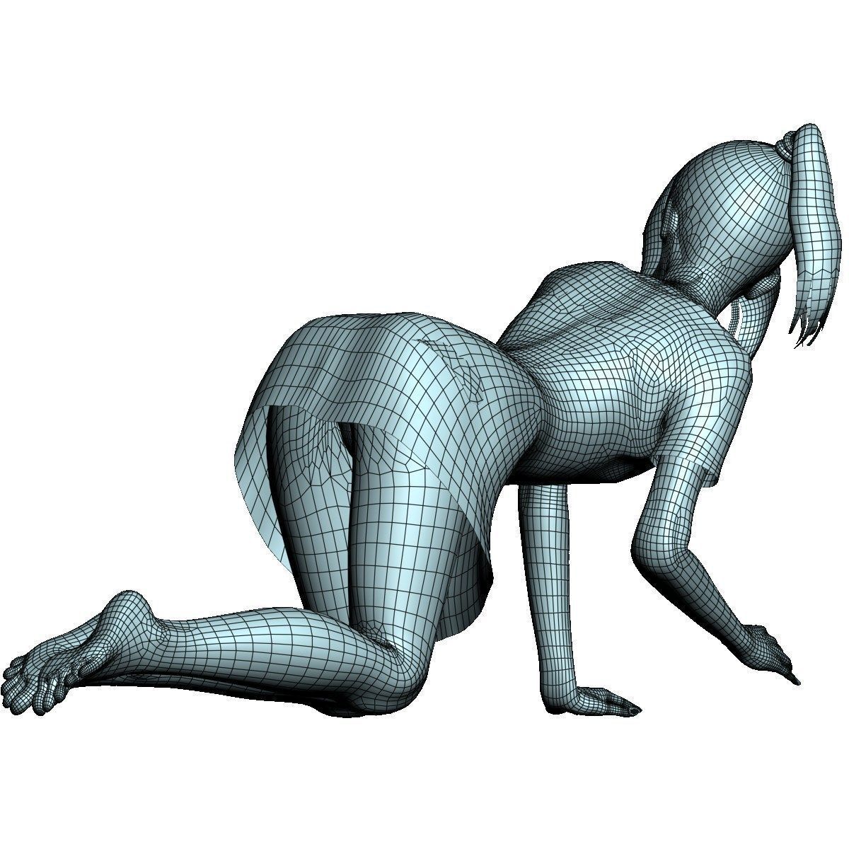 Natsumi dress pose 04 3D model_13