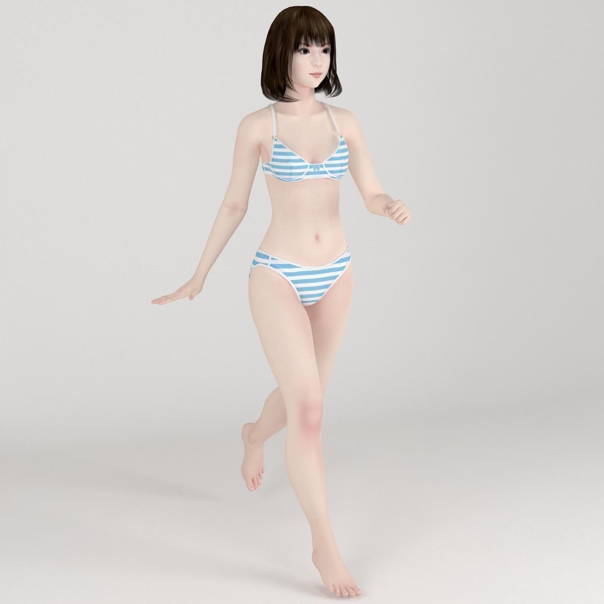 Mariko dress pose 01 3D model_3