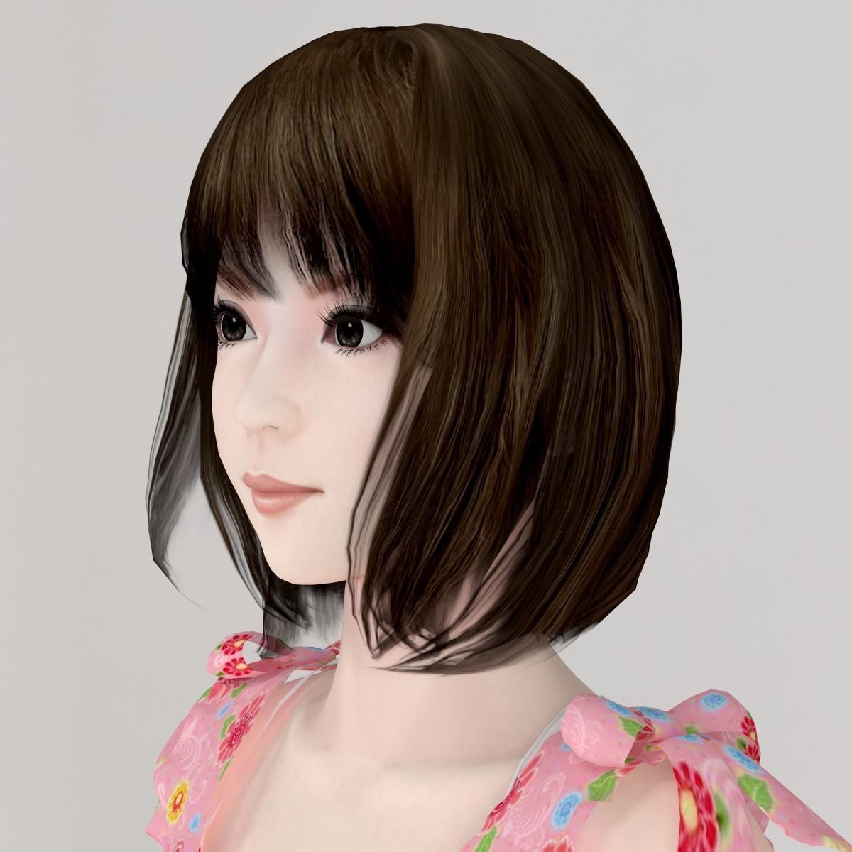 Mariko dress pose 01 3D model_1