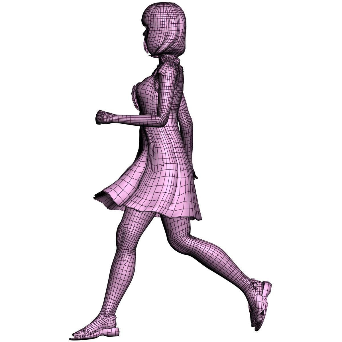 Mariko dress pose 01 3D model_12