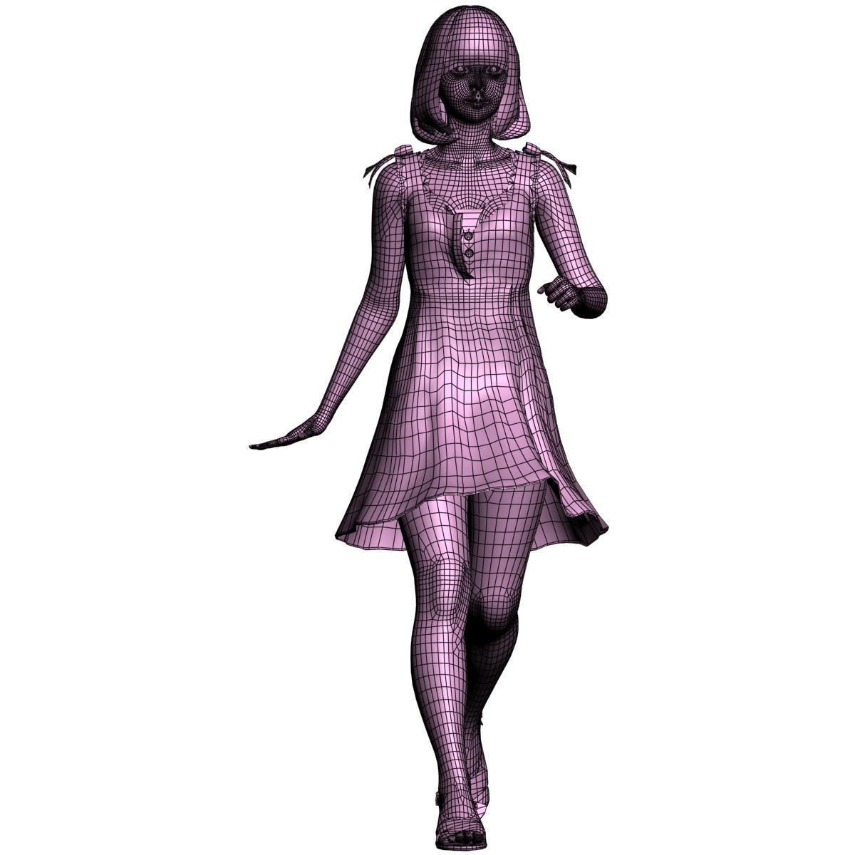 Mariko dress pose 01 3D model_11