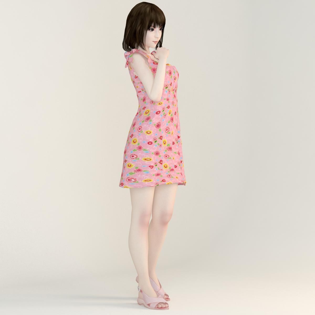 Mariko dress pose 02 3D model_8