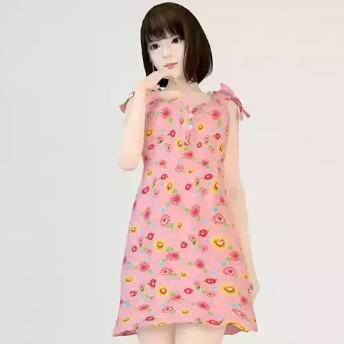 Mariko dress pose 02 3D model