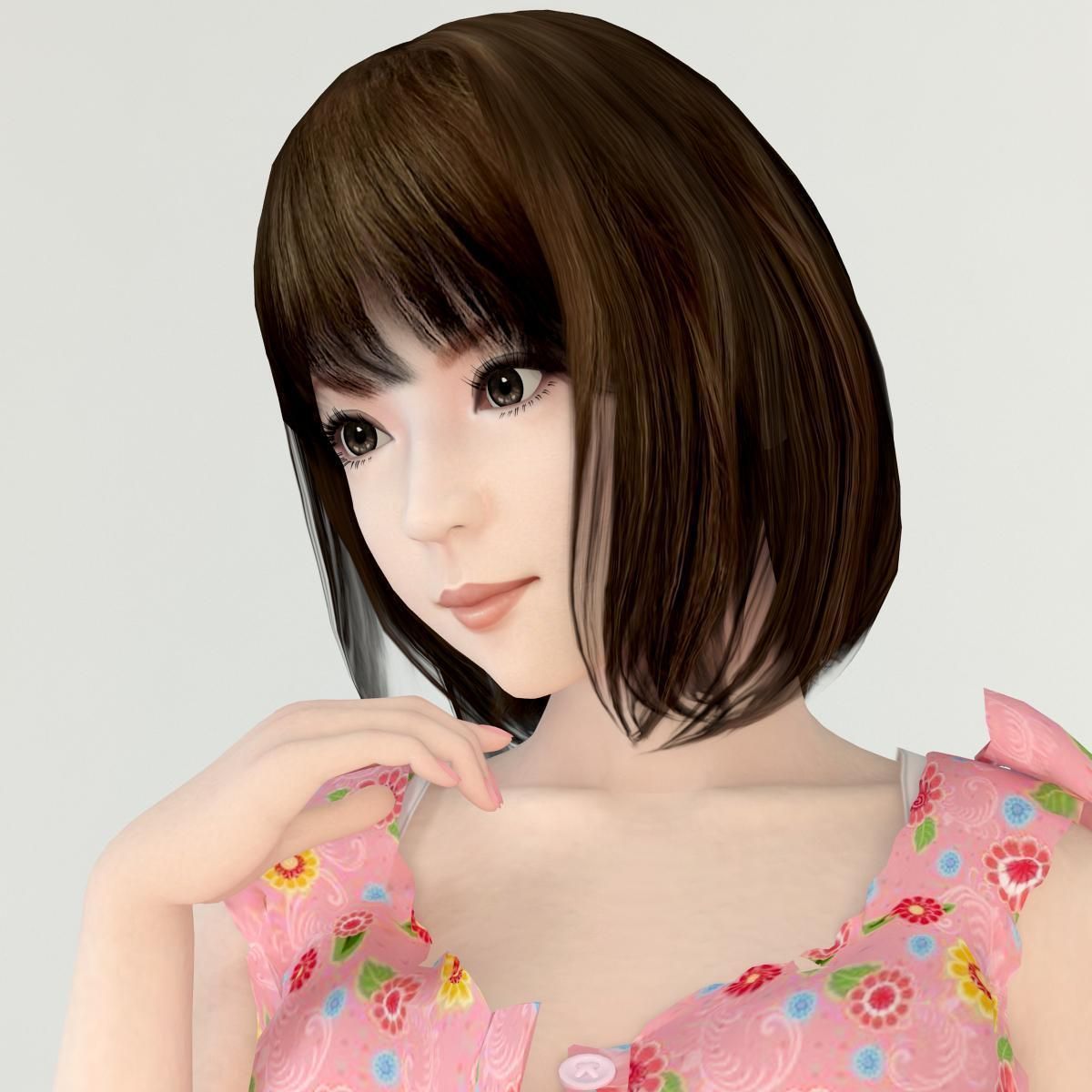 Mariko dress pose 02 3D model_1