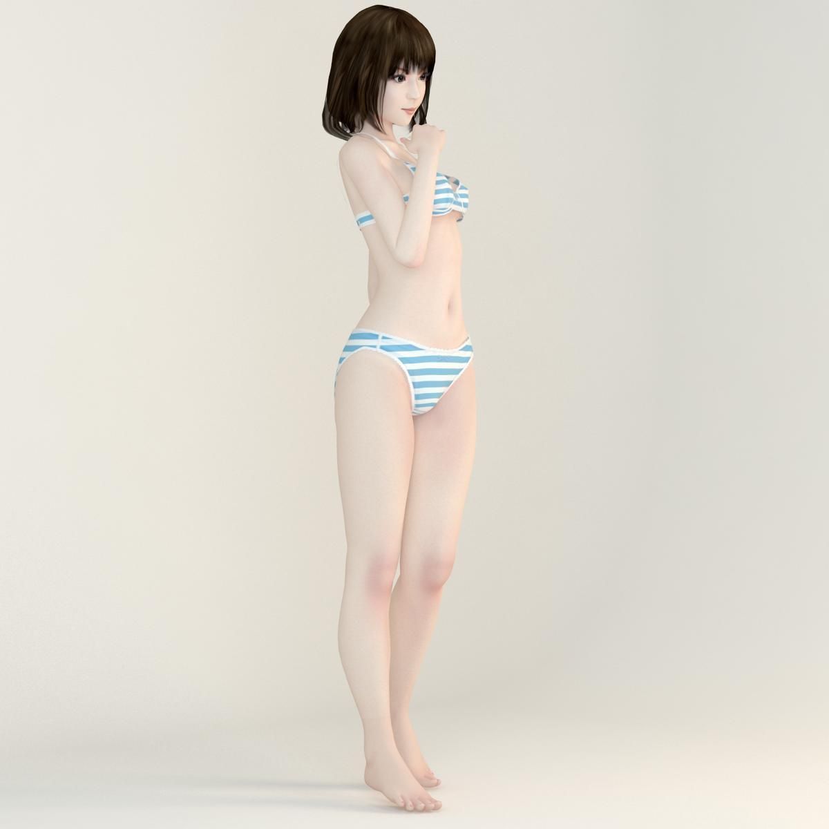 Mariko dress pose 02 3D model_9