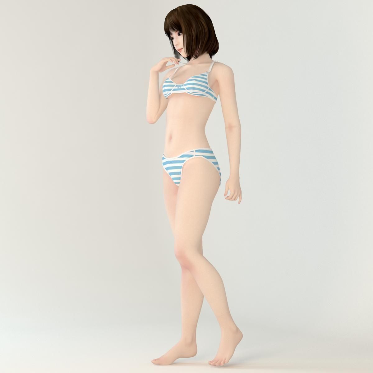 Mariko dress pose 02 3D model_6