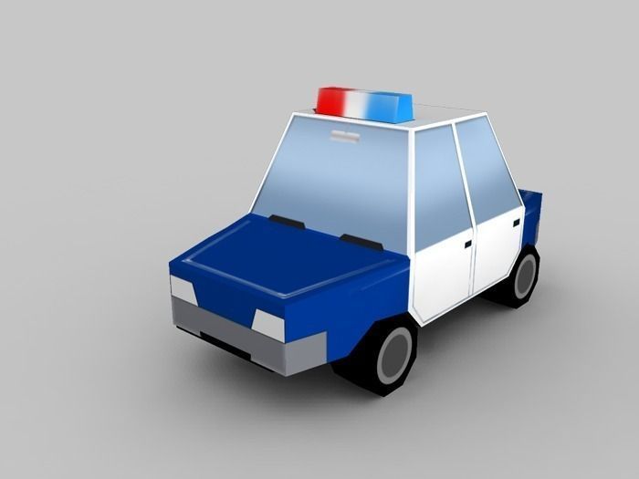 Cartoon vehicles Low-poly 3D model_1