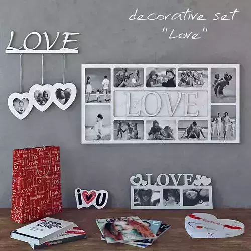 decorative set Love 3D model
