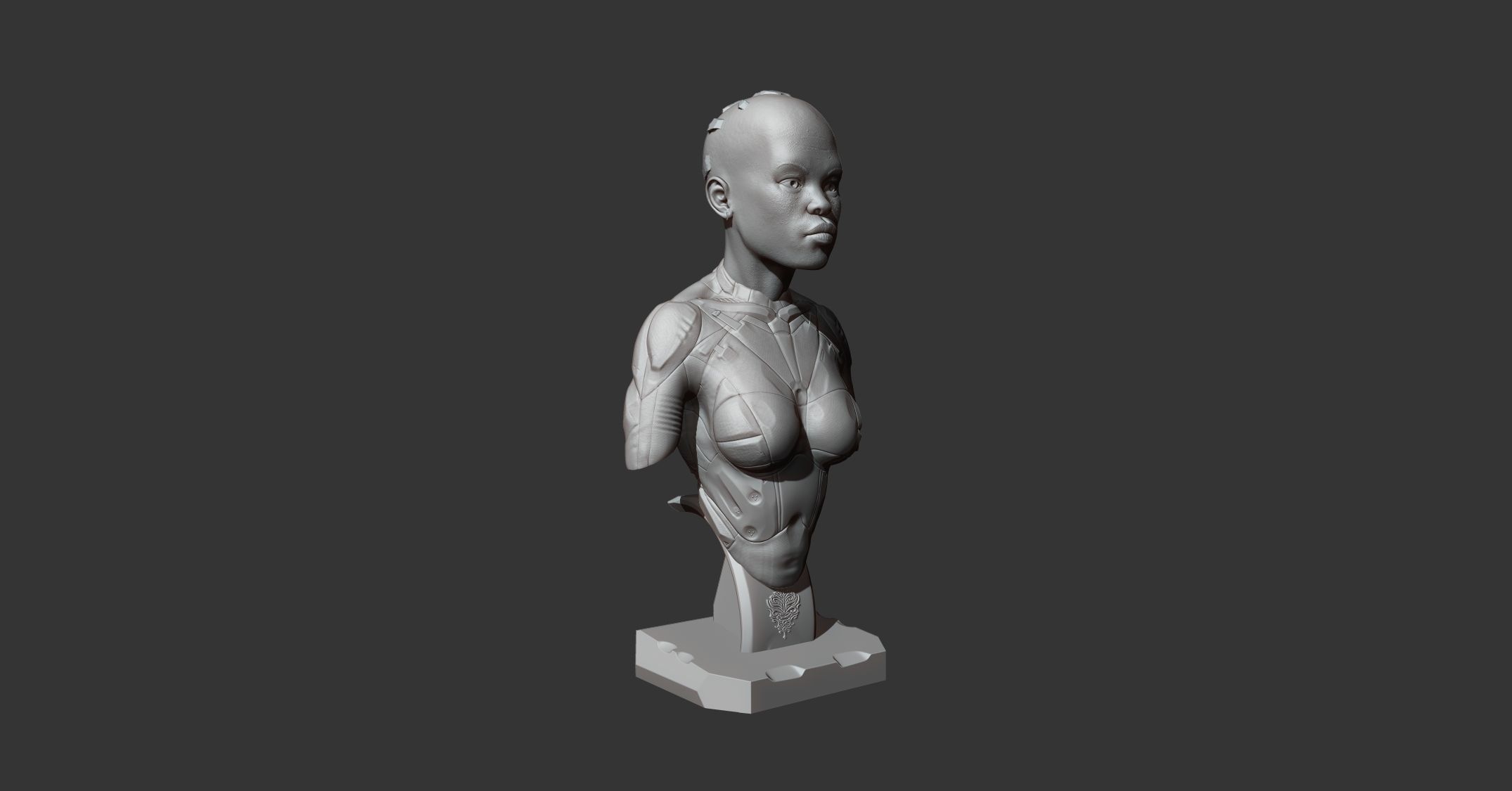 Female bust 3D print model_1