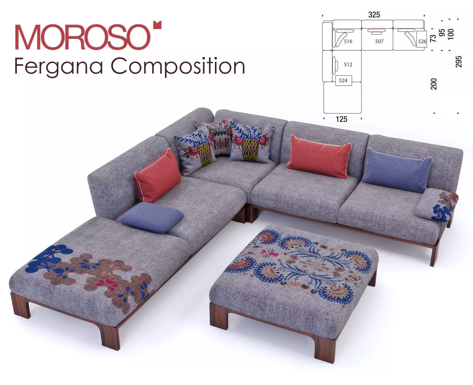 Moroso - Fergana sofa Composition 3D model