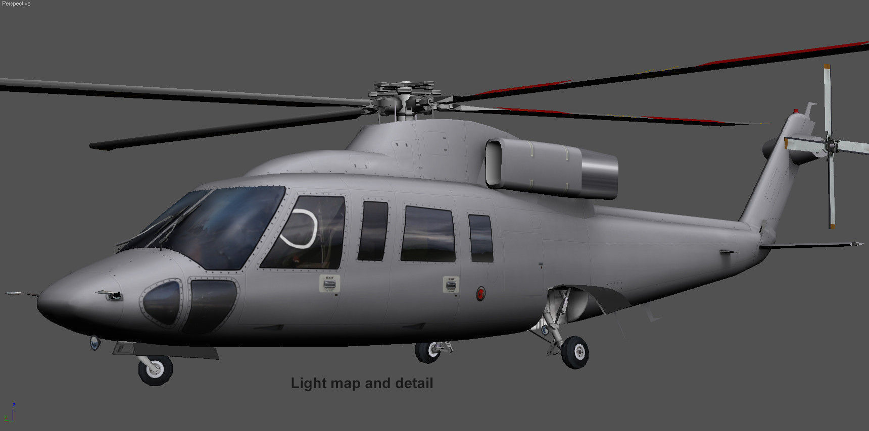 Sikorsky S-76B N19HF HeliFlite Low-poly 3D model_5