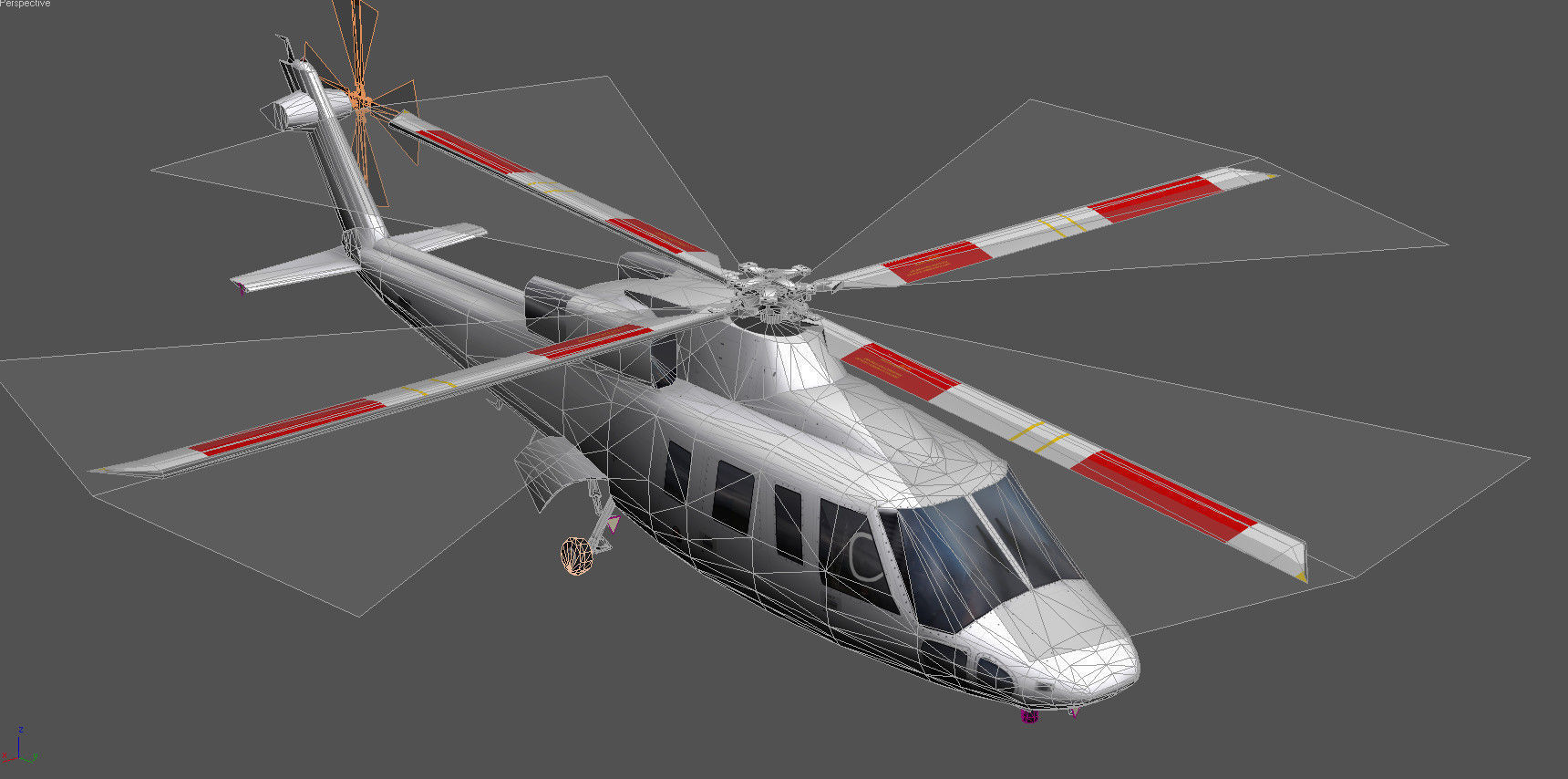 Sikorsky S-76B N19HF HeliFlite Low-poly 3D model_7
