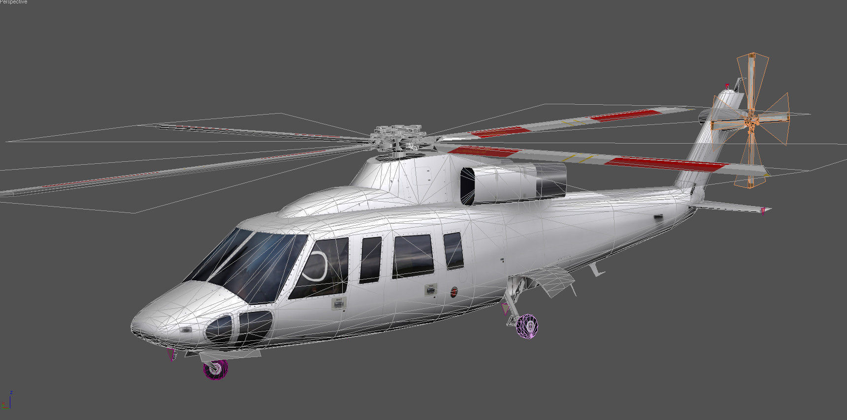 Sikorsky S-76B N19HF HeliFlite Low-poly 3D model_6