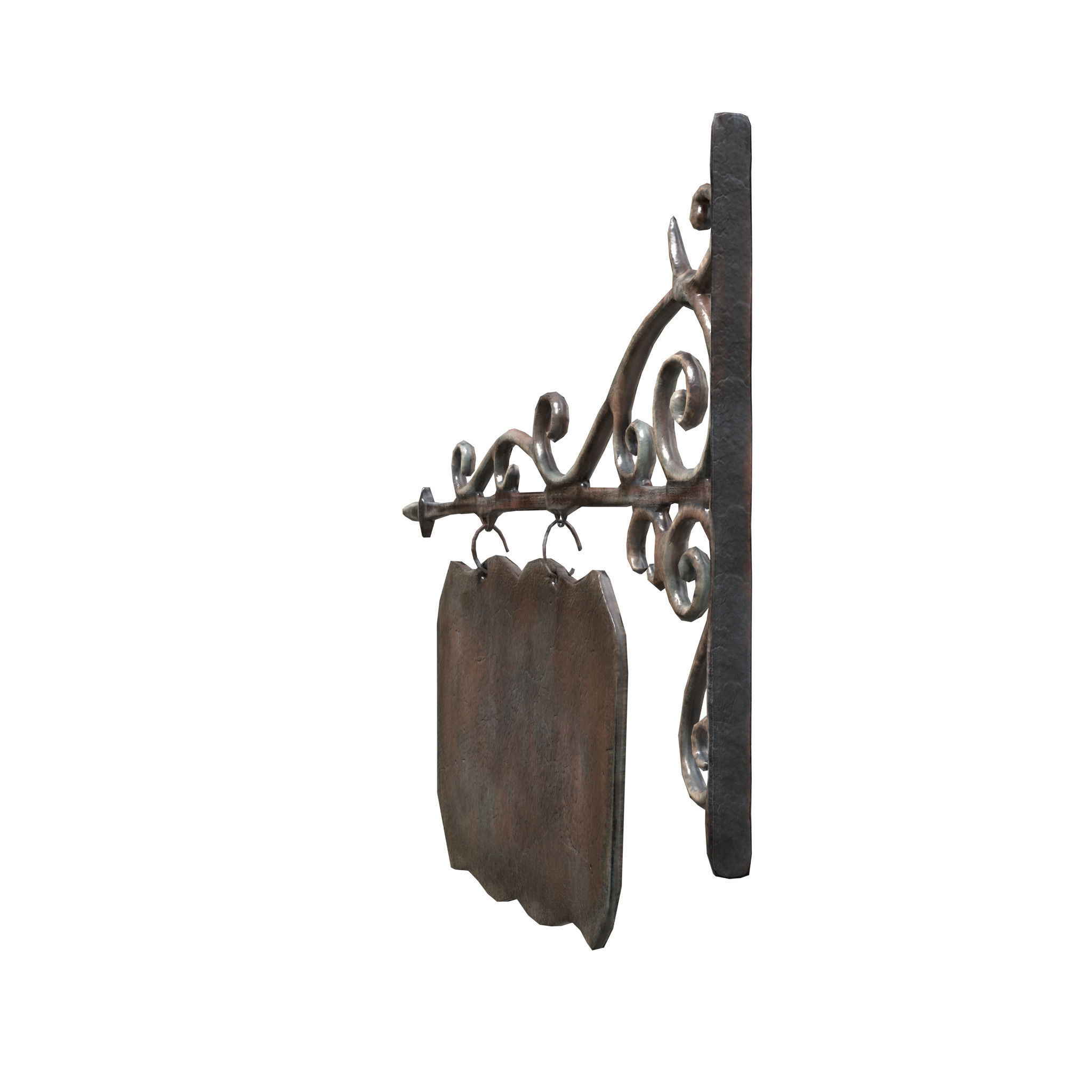 Signboard cast iron Low-poly 3D model_5