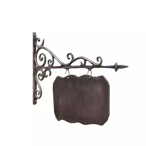 Signboard cast iron Low-poly 3D model