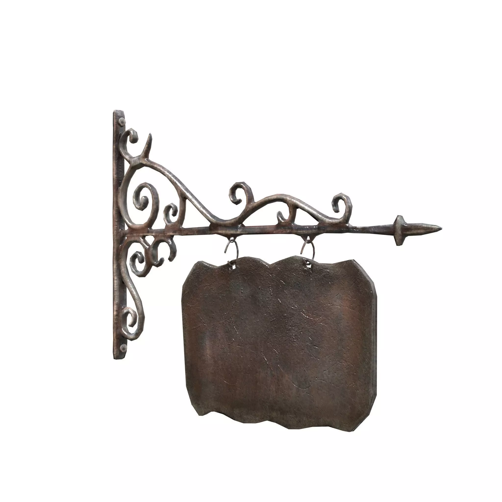 Signboard cast iron Low-poly 3D model_0