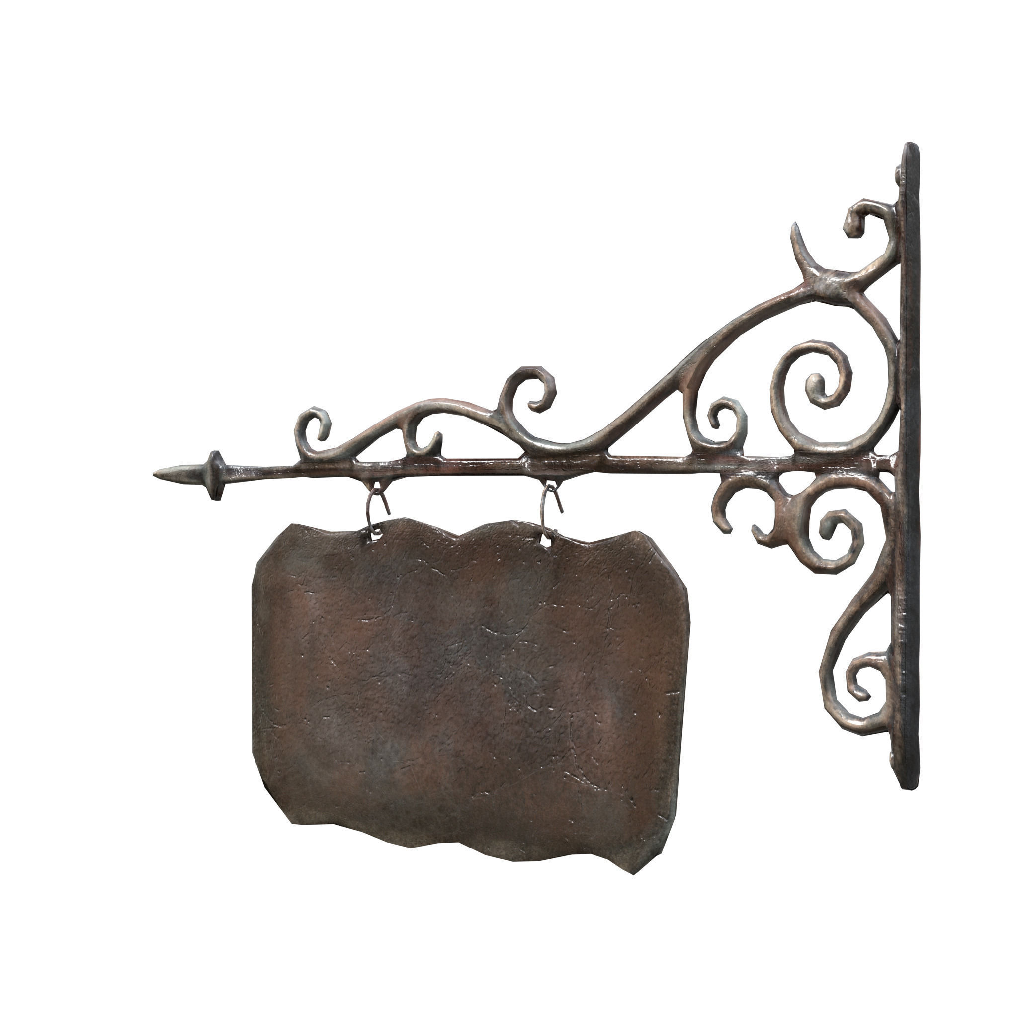 Signboard cast iron Low-poly 3D model_8