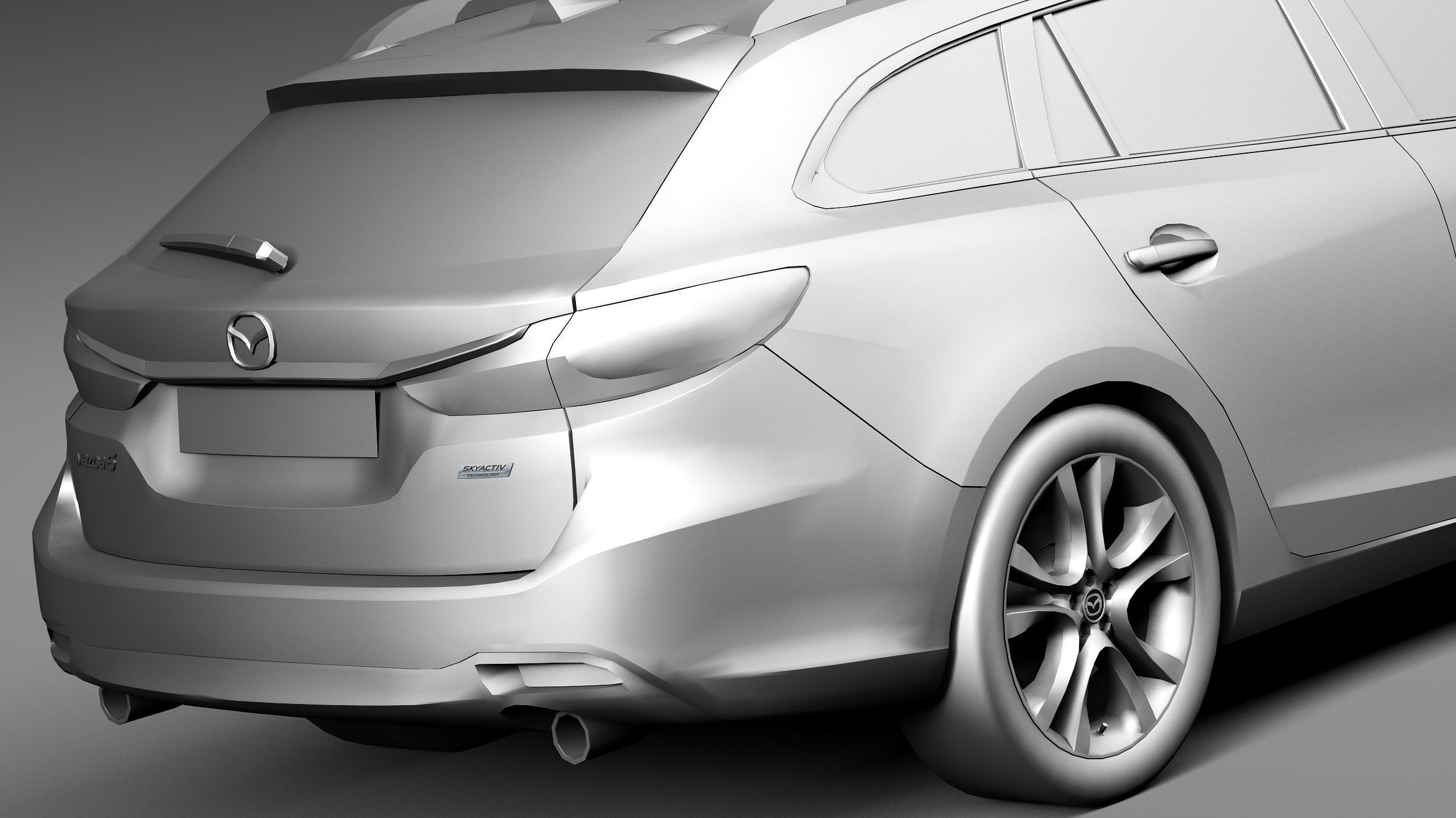 LowPoly Mazda 6 Wagon 2015 3D model_11
