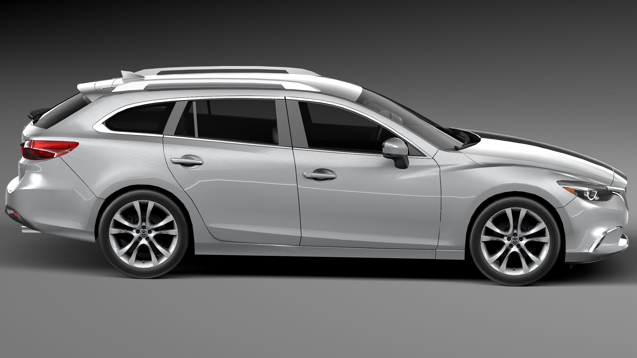 LowPoly Mazda 6 Wagon 2015 3D model_6