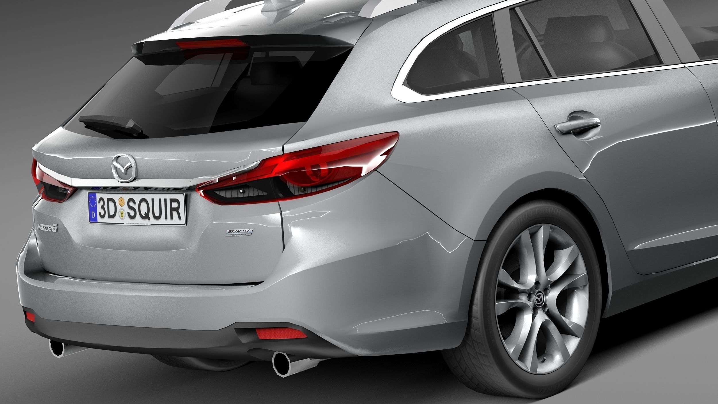 LowPoly Mazda 6 Wagon 2015 3D model_3