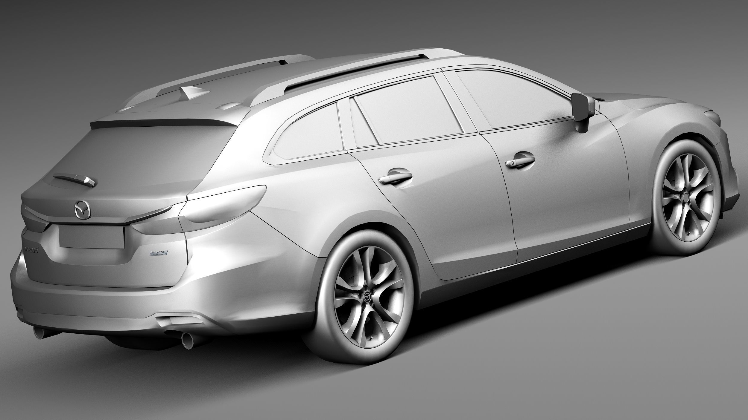 LowPoly Mazda 6 Wagon 2015 3D model_12
