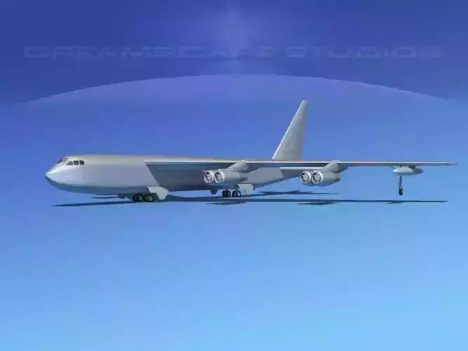 Boeing B-52C Stratofortress Bare Metal 3D model