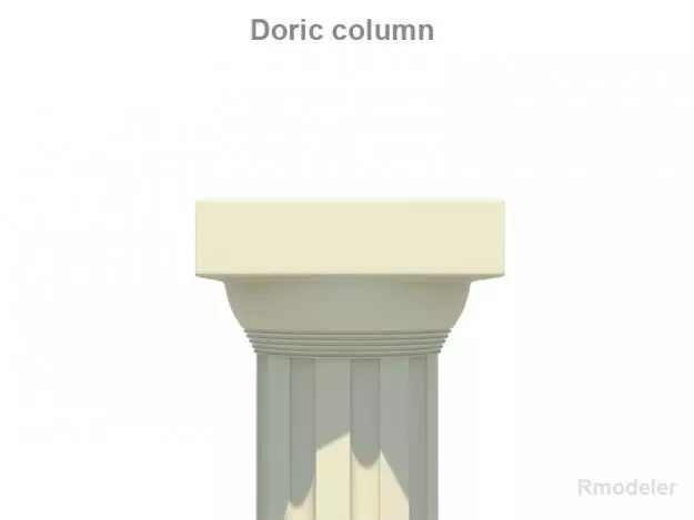 Greek Doric Short Column 3D model_0