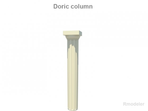Greek Doric Short Column 3D model_2