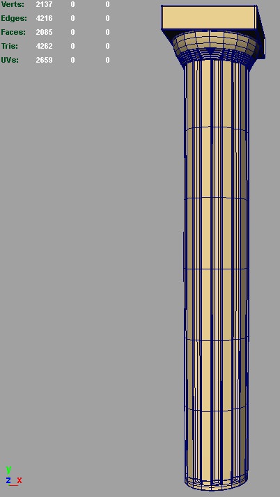 Greek Doric Short Column 3D model_3