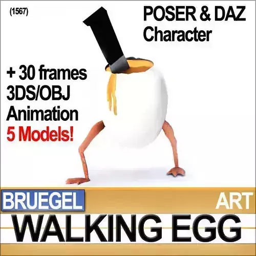 Bruegel Walking Egg Character Poser Daz Animation 3D model