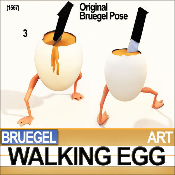 Bruegel Walking Egg Character Poser Daz Animation 3D model_2