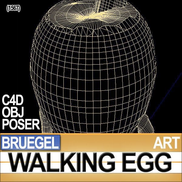 Bruegel Walking Egg Character Poser Daz Animation 3D model_11