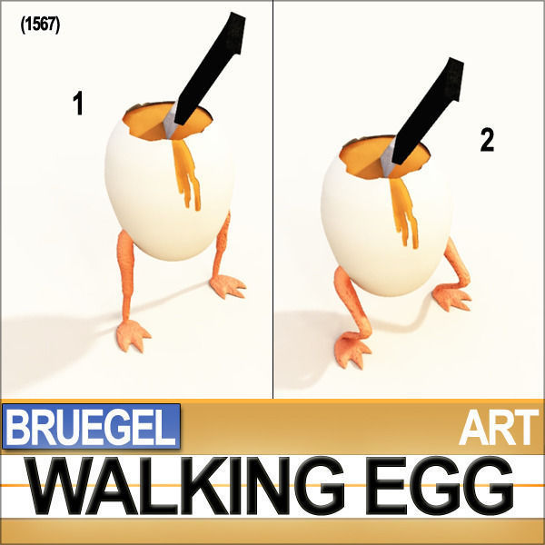 Bruegel Walking Egg Character Poser Daz Animation 3D model_1