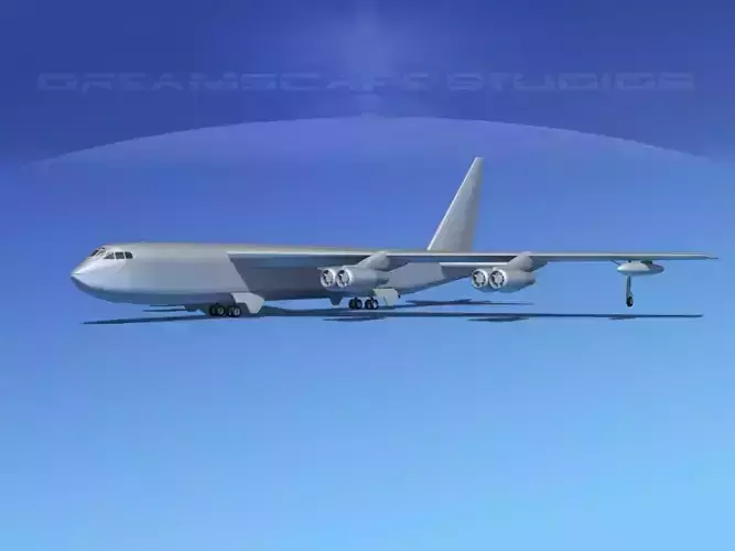 Boeing B-52D Stratofortress Bare Metal 3D model