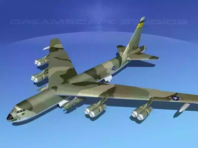 Boeing B-52D Stratofortress V02 3D model