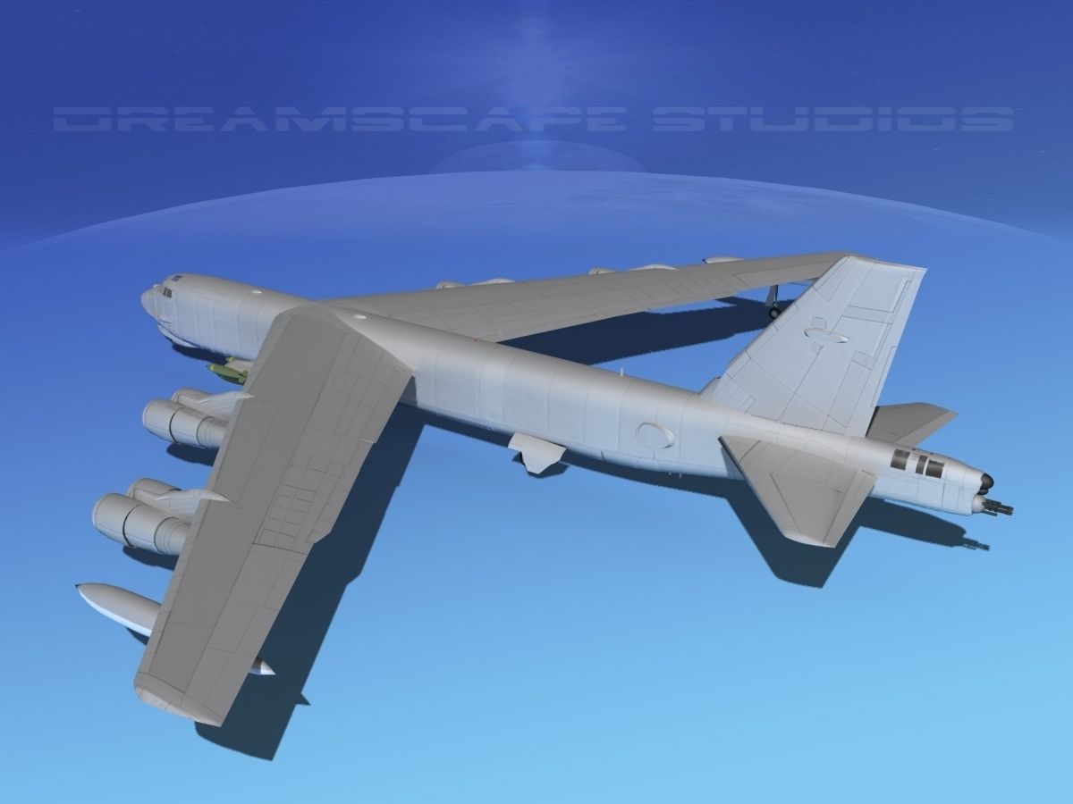 Boeing B-52G Stratofortress Bare Metal 3D model_8