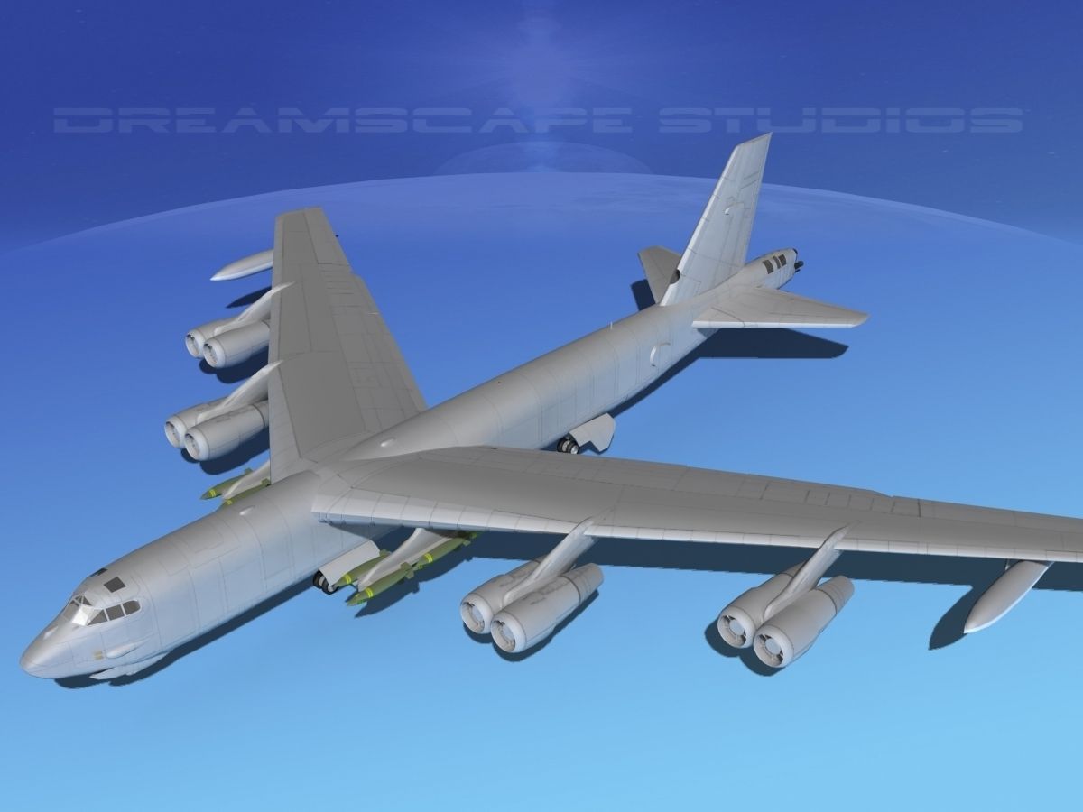 Boeing B-52G Stratofortress Bare Metal 3D model_9