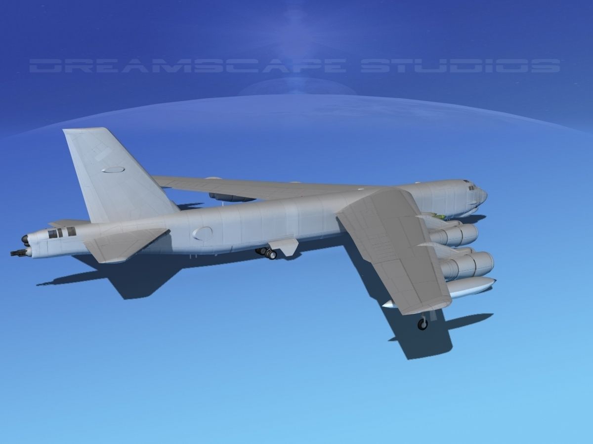 Boeing B-52G Stratofortress Bare Metal 3D model_5